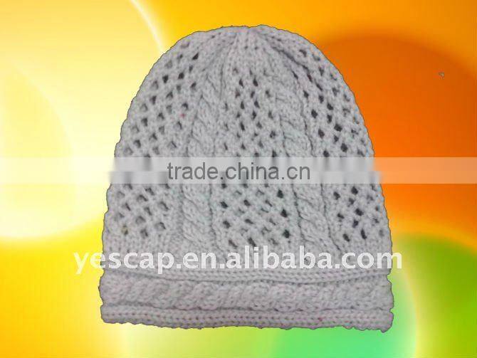 boy's knitted beanie hat with embroidery