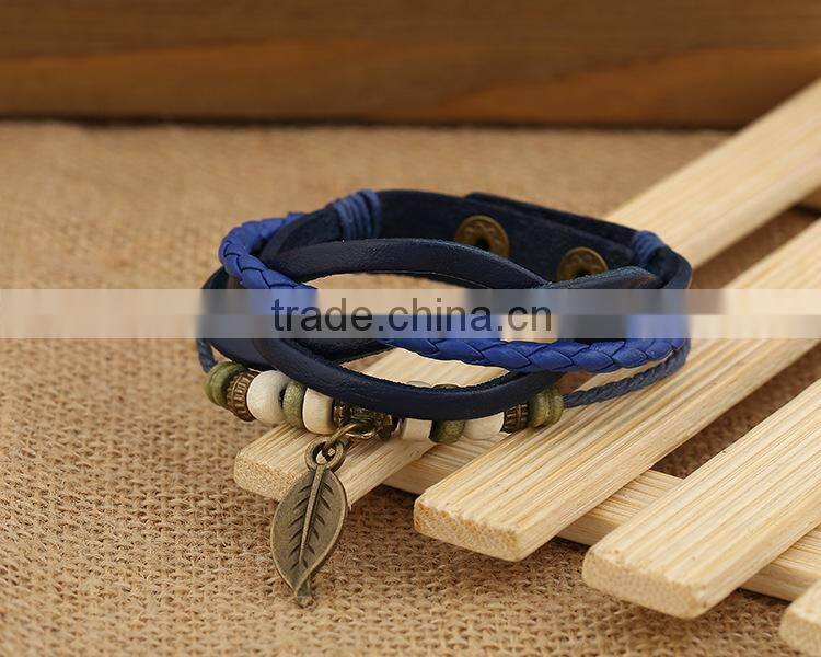 European and American punk bracelet jewelry wholesale fringed owl olive new handmade DIY woven multilayer Fashion charm bracelet