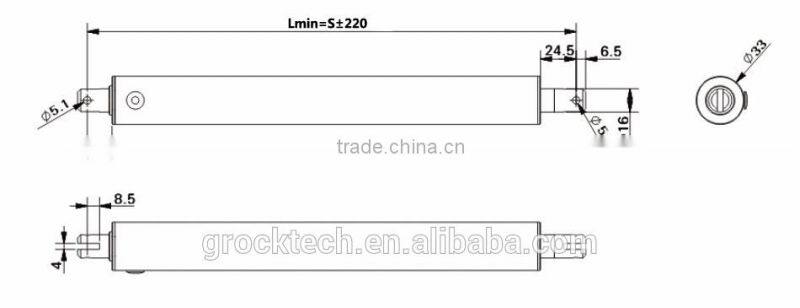 33mm diameter tubular high speed linear actuator 500N