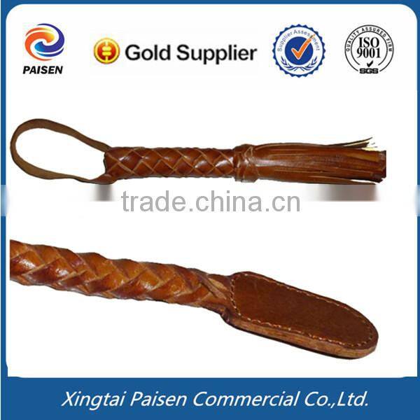 strong and durable horse riding leather whip with real cow hide for farmland