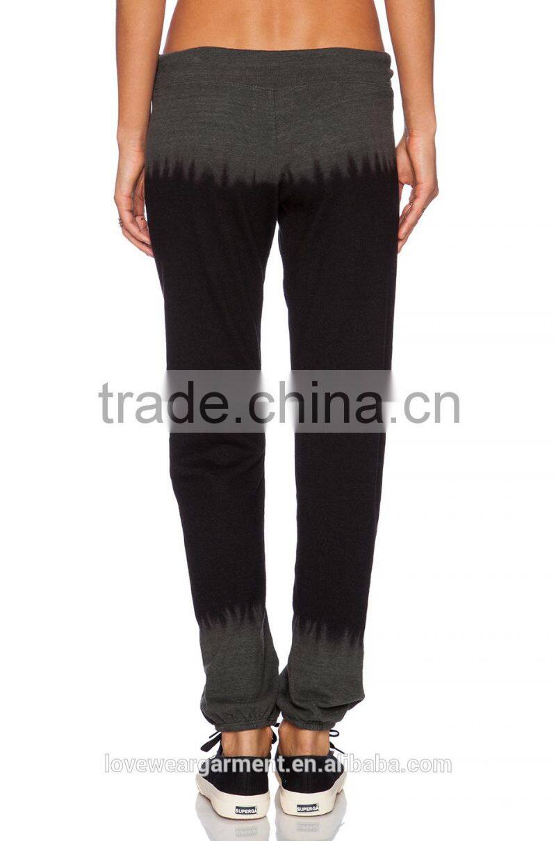 Latest design women black dip dye palazzo pants with custom print