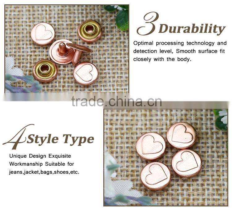 High quality 8mm brass rivet button for leather denim jeans