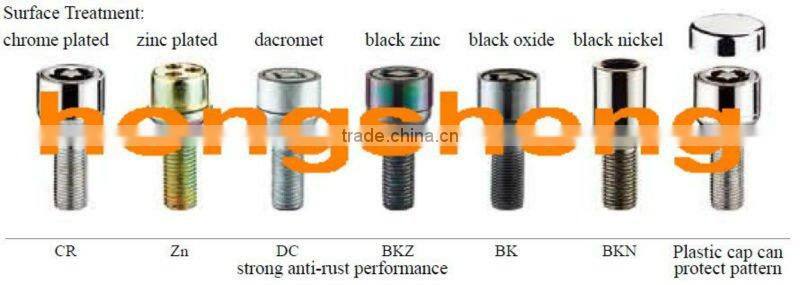 HONGSHENG changzhou 12.9 grade chrome wheel bolts bag