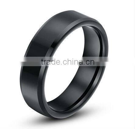 2015 New Cheap Wholesale Men Stainless Steel black plated Ring