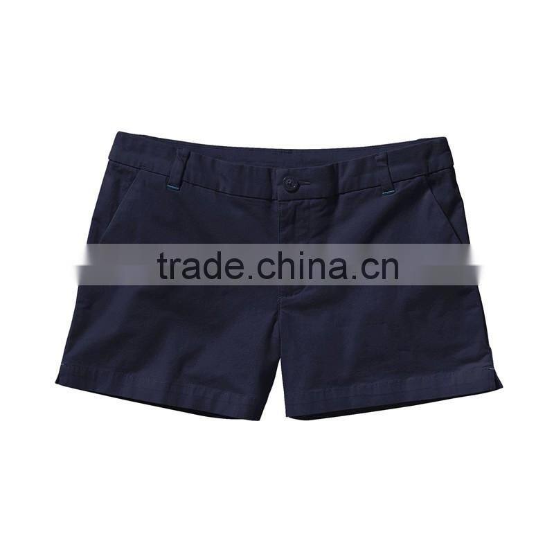 2016 Manufucture Custom Woman Shorts Chino-style Stretch All-wear Shorts With Soild Color