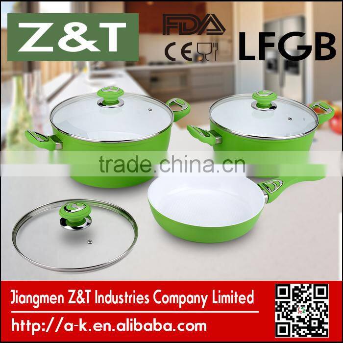 Trade Assurance Aluminum ceramic cookware induction with glass lid