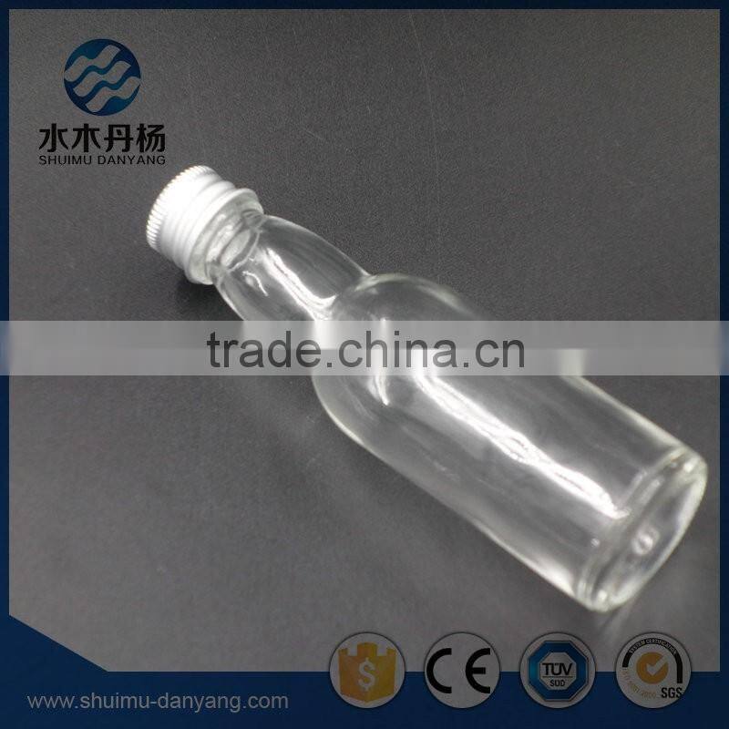 Hot sale 50ml screw cap glass drinking bottle for wine