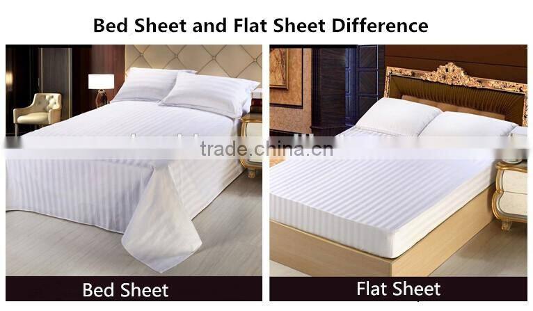 3 Star Hotel Used 40s Staeen Stripe Fabric Wholesale Hotel Single Bedsheet Size