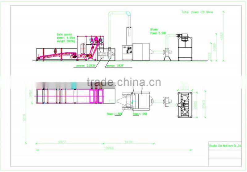 QL006G non woven fabric equipment with fiber ball forming machine