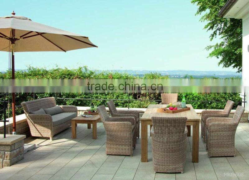 Synthetic Rattan Dining set Aluminium Frame - Poly rattan dining room furniture - Wooden Dining set furniture