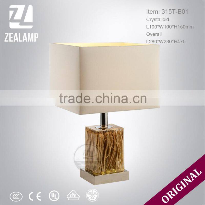 DIY Tree Root Resin Luxury Unique Amber Table Lamps Modern Hotel Table Lamp
