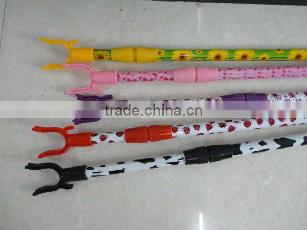 Hot Sale PVC Cover Cloth Hanger Fork Telescopic Iron Metal Pipe Plastic Fork