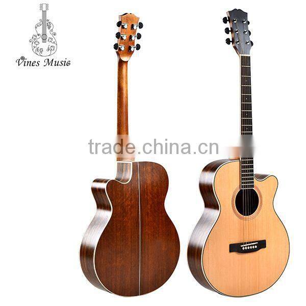 High Quality 40 inch Solid Spruce and Walnut Acoustic Guitar