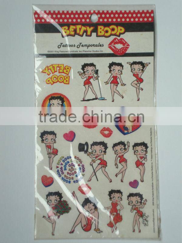 BETTY BOOP sticker glitter tattoo sticker