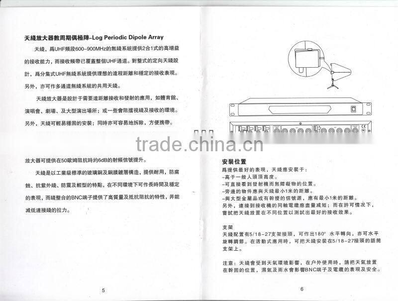 UHF Wireless microphone antenna distributor E1200