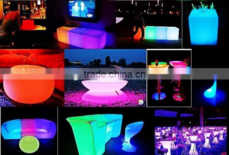 35cm high LED bar furniture Colorful plastic waterproof ice bucket