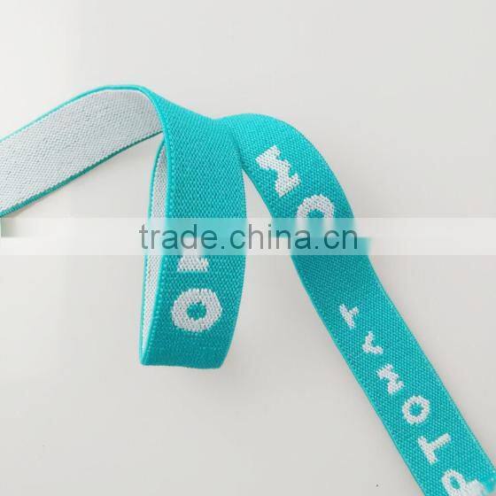 Custom logo jacquard webbing polyester tape elastic belt band