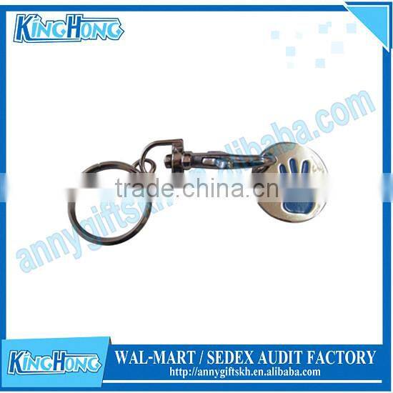 Nickel plated cheap coin holder keychain