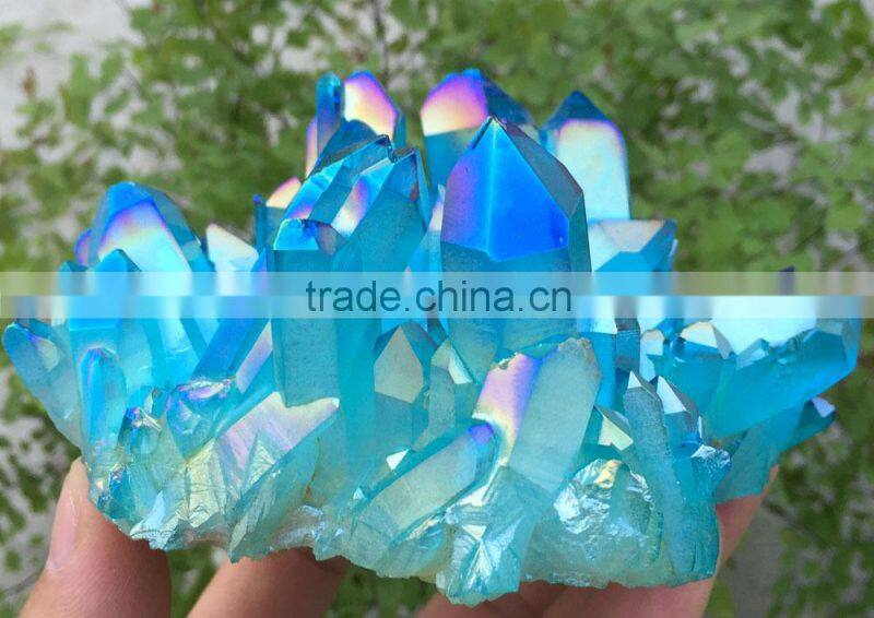 wholesale high quality blue crystal cluster as home or office decoration