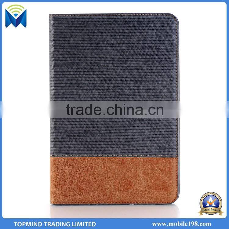 Good Quality Cross Pattern Book Style Folio Leather Case for iPad Pro