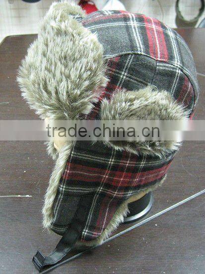 Black Faux fur Winter Hat With Earflap