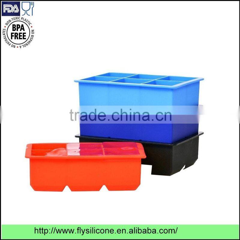 Hot sale on amazon customized logo perfect big size silicone ice cube mold