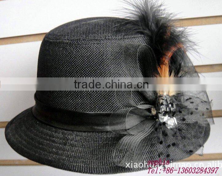 2012newest black cotton bucket flower hat .lady cotton hat.hot sell hat