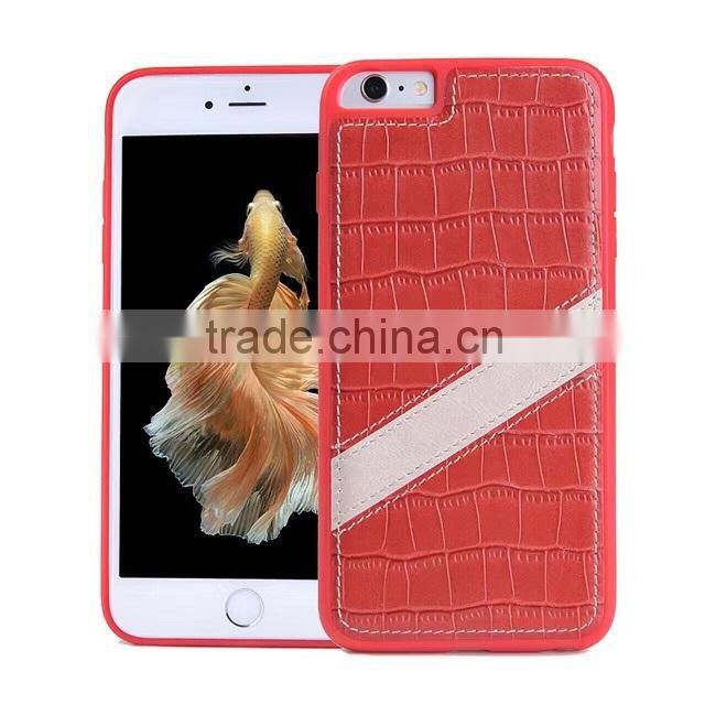 2016 newest fashion Crocodile skin texture leather+tpu phone cover for iphone 7/7s