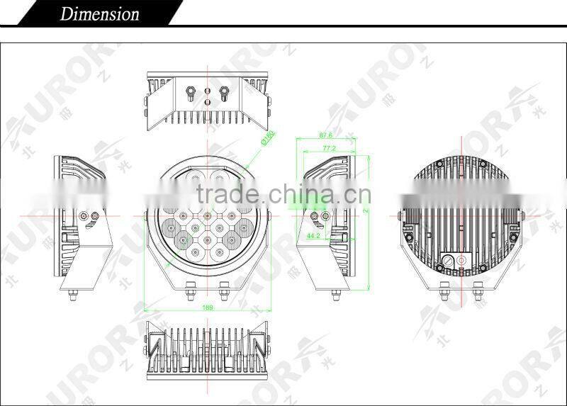 Aurora 5 inch 63W high brightness led round driving light Jeep truck headlight