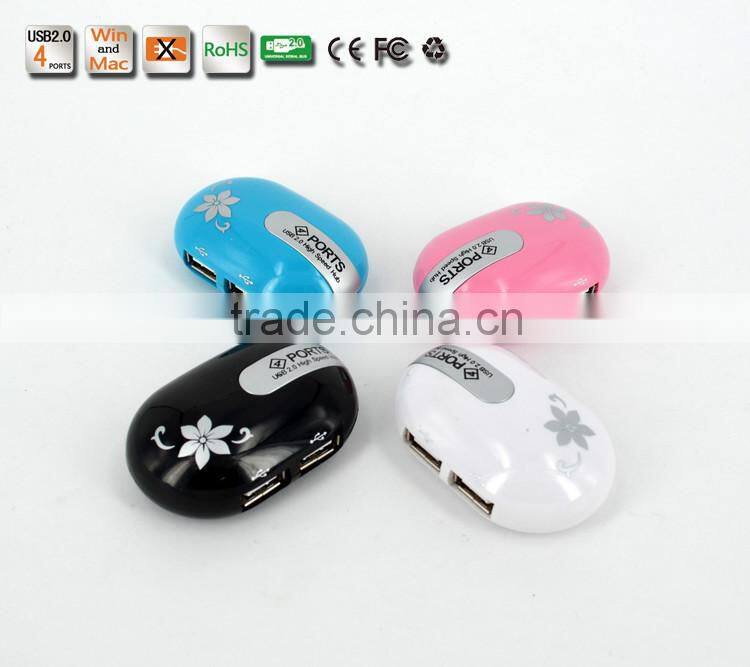 Wholesale colorful and cute usb por hub, high speed 4 port usb 2.0 hub from usb hub suppliers for computer