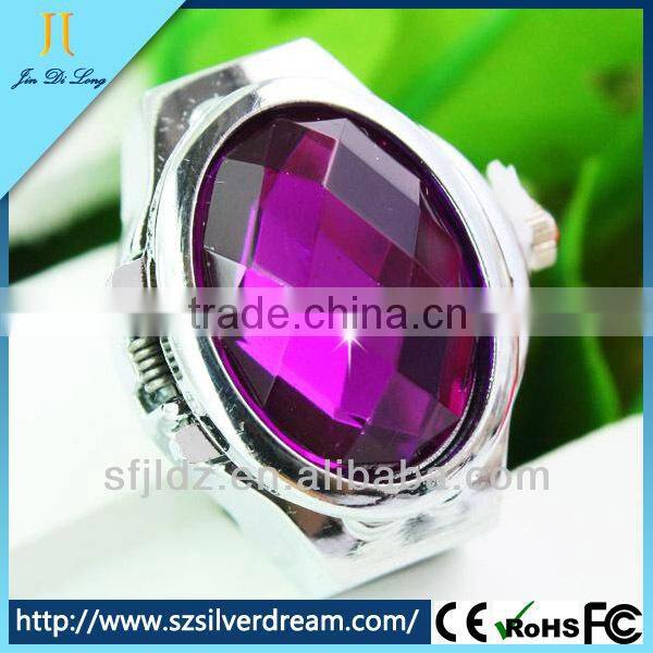 2014 Hot Sale Lady Oval Facet Rubby-like Changeable Band Watch