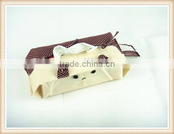 Cartoon fabric cotton and linen tissue box