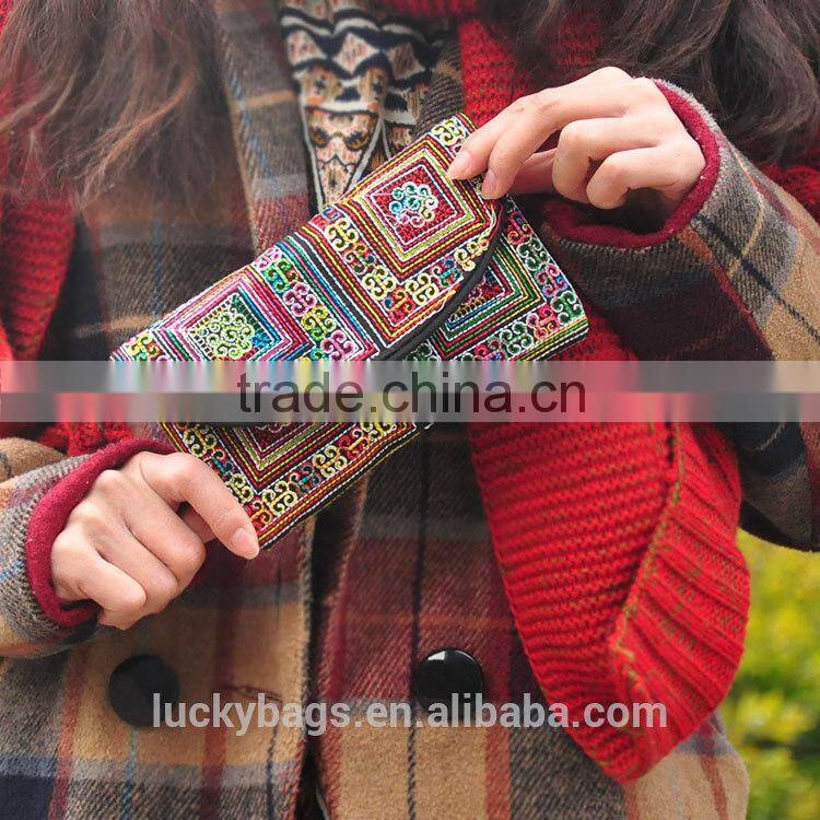 2015 new hmong ethnic canvas bag ladies cross-stitch evening bags