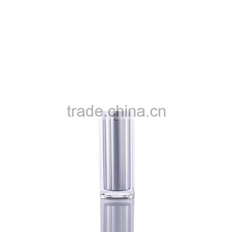 Cosmetic Airless Pump Plastic Face Cream Container And Acrylic 15ml 30ml 50ml White square Shape Serum bottle