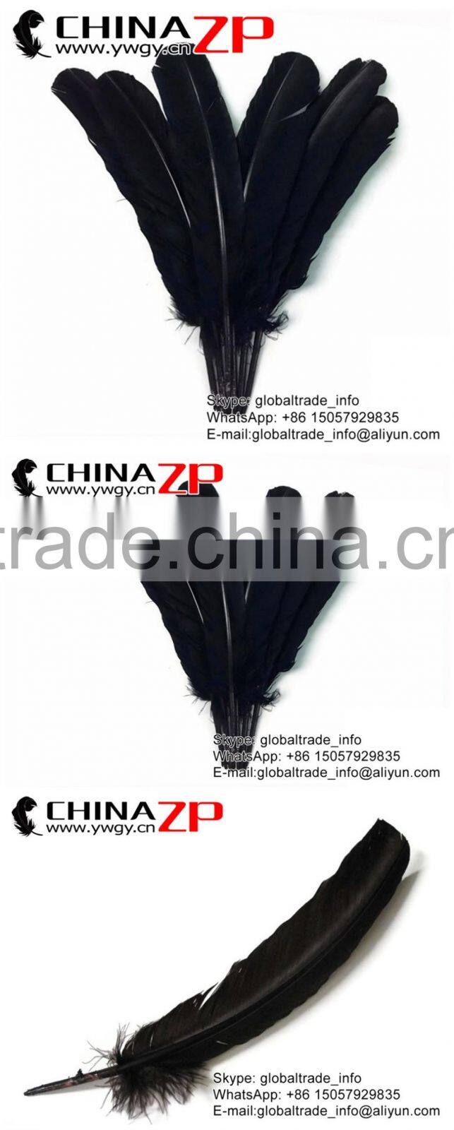 ZPDECOR Top Selling Plume in Stock Dyed Black Solid Color Turkey Feathers Decorations