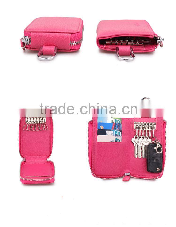 Girls leather key chain car key wallet wholesale