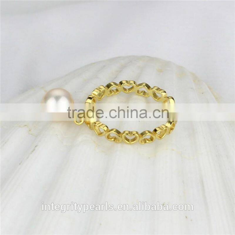 Simple design pearl ring 925 sterling silver ring 6mm AAA natural fresh water pearl ring