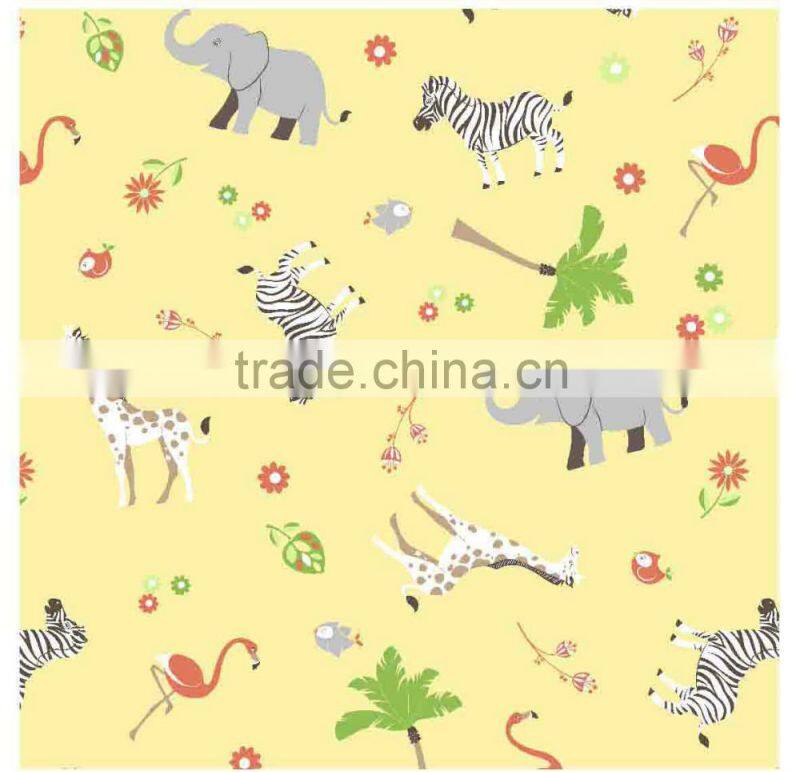 Newest lovely cartoon design of printed tablecloth wuth staright/wave edge