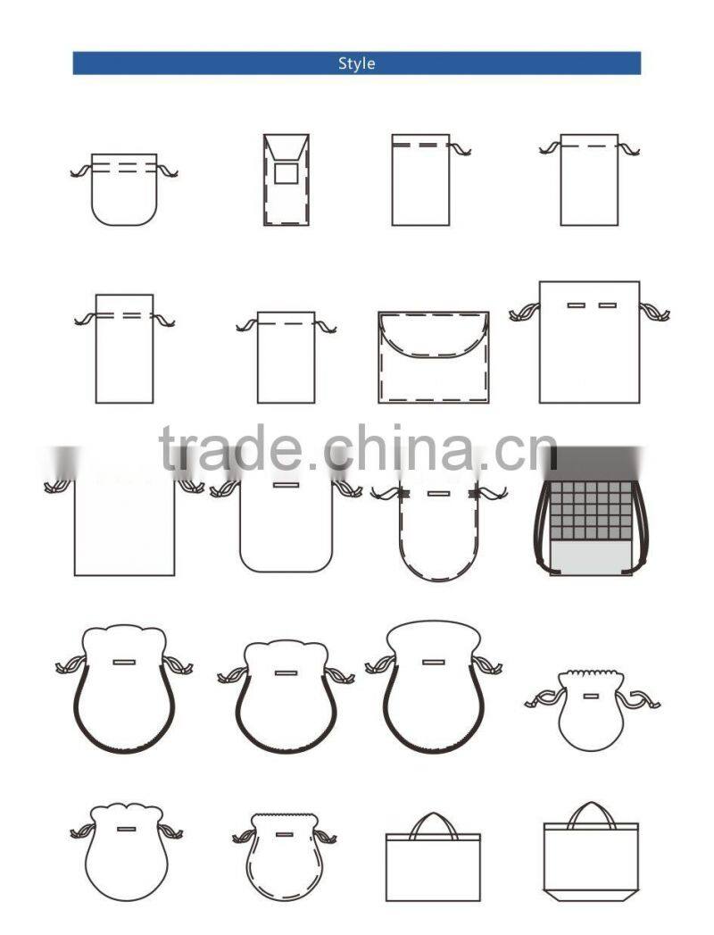 high quality handmade drawstring velvet packaging mobile pouch