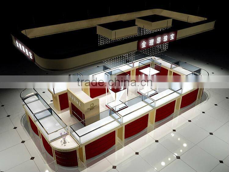 New Design 12x15ft China MDF jewelry mall display kiosk,jewelry kiosk furniture,jewelry mall kiosk with baking paint