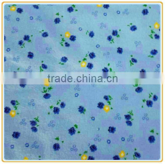 100% Cotton Flower Printed Flannel Fabric for Baby Clothes