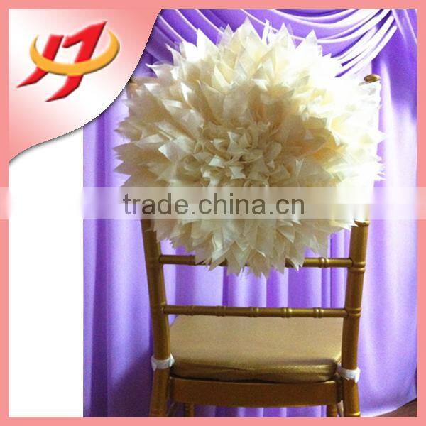 wholesale fancy Organza flower chair sashes for wedding chair covers