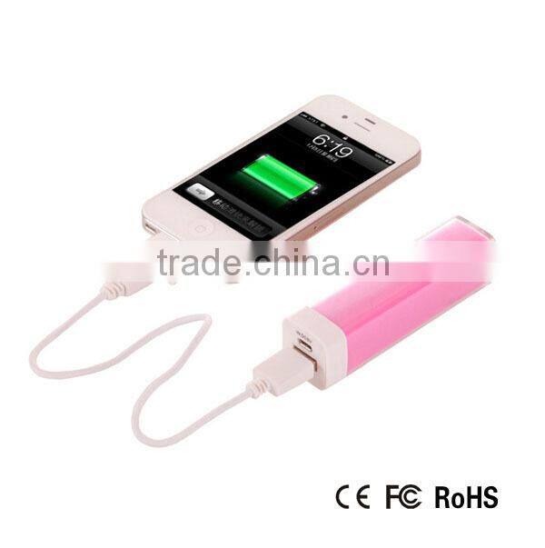 mini rechargeable 2600mah power bank of external battery