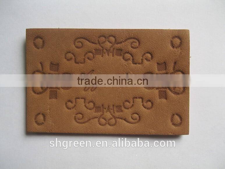 Fashion design PU fake leather patch for denim