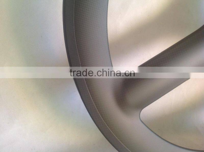 2015 New design 700c 3 spoke wheels carbon fiber T800 carbon tri-spoke wheels 3k glossy matte