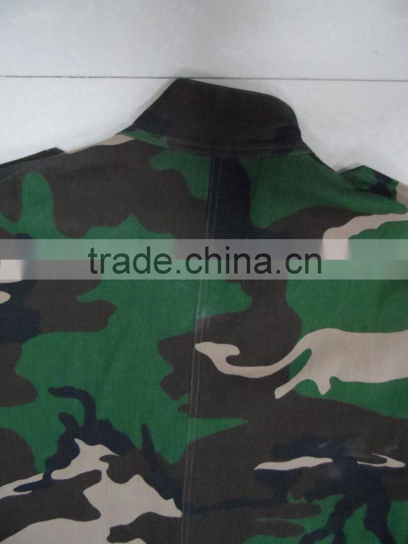 Custom cotton polyester twill jungle camouflage sylria outdoor tactical suit