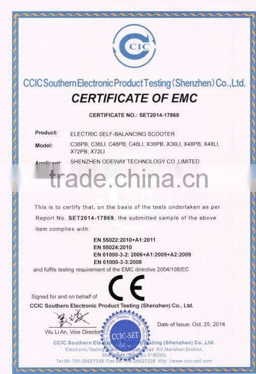 China Factory 2 Wheel Electric Self Balancing Scooter With Handle Bar