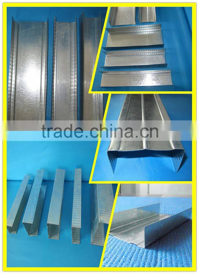 Galvanized structural steel profile for main channel /furring channel with high quality and competitive factory price .
