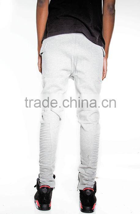 Grey biker JOGGERS man pants moto jogger pants gym pants (lotbike076)