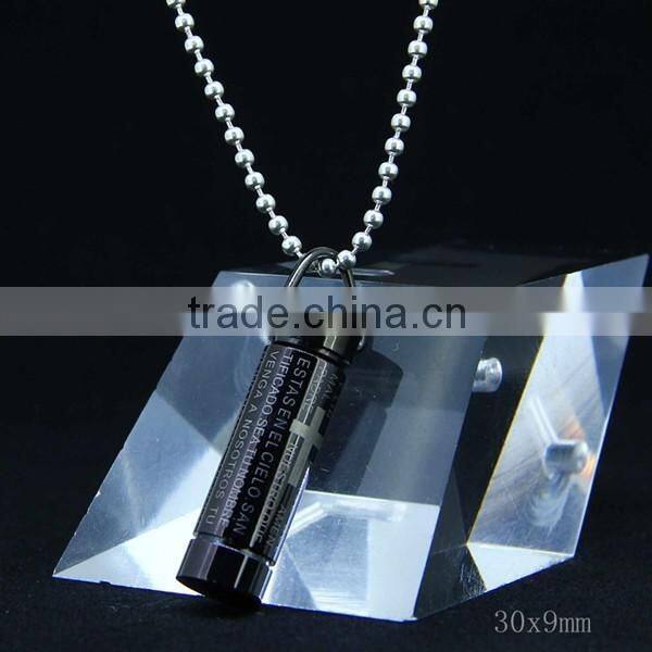 stainless steel bullet pendants for man high quality